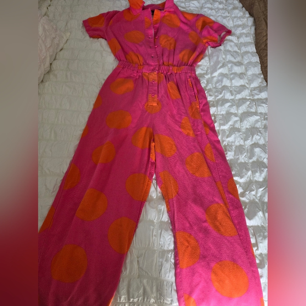 Lazy Oaf Pink and Orange Polka Dot Top